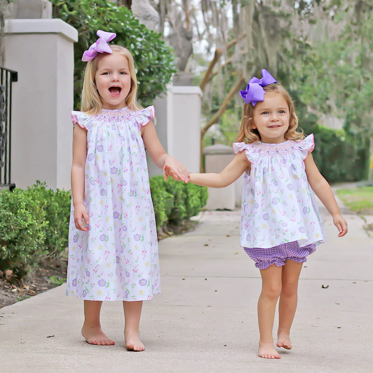 Geometric Smocked Flower Garden Dress - Image 5