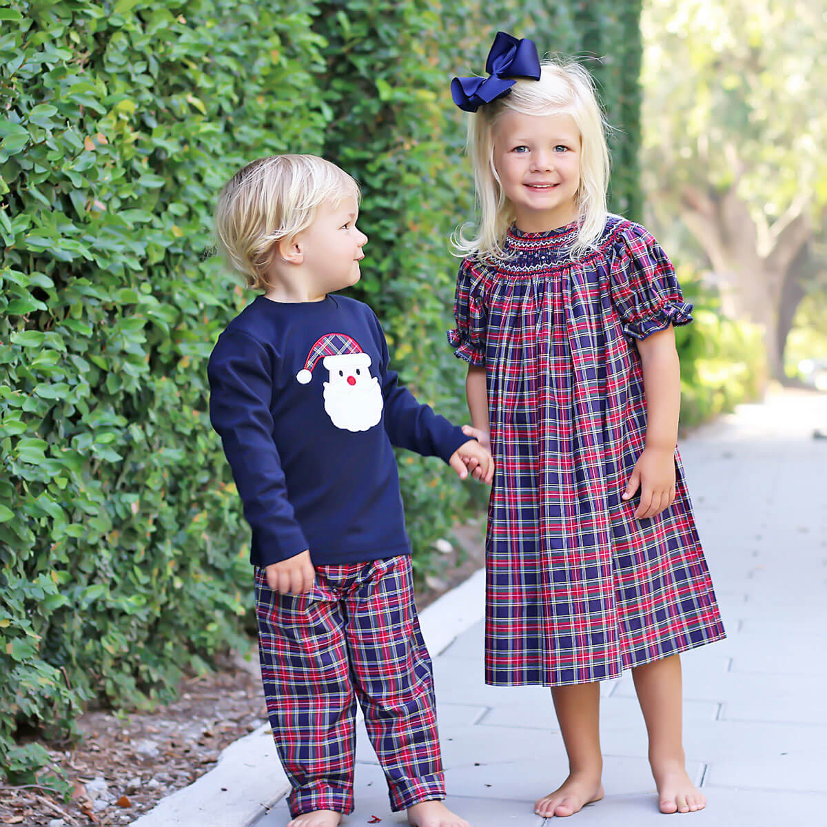 Geometric Smocked Vermont Plaid Bishop Dress - Image 6