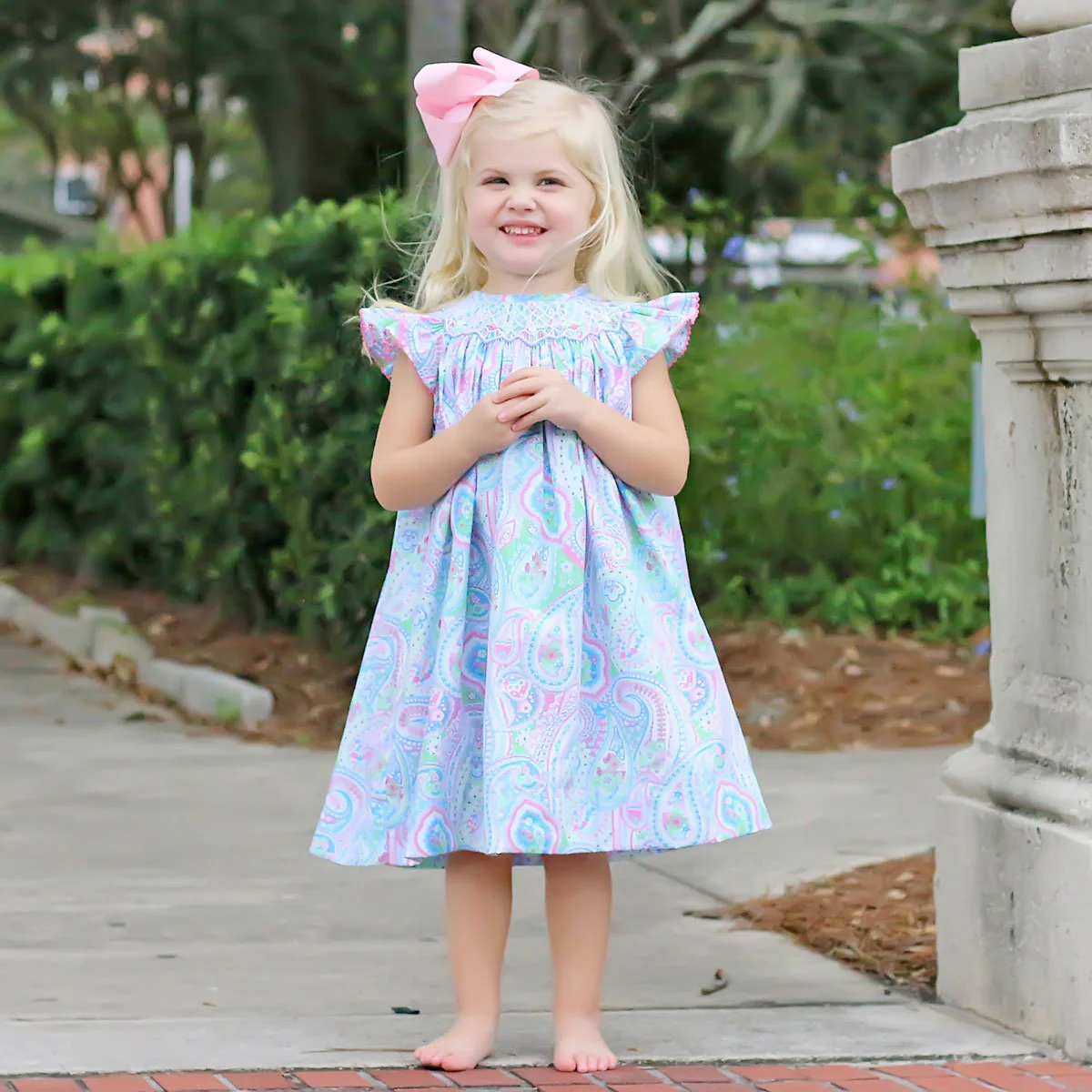 Geometric Smocked Madison Paisley Dress - Image 2