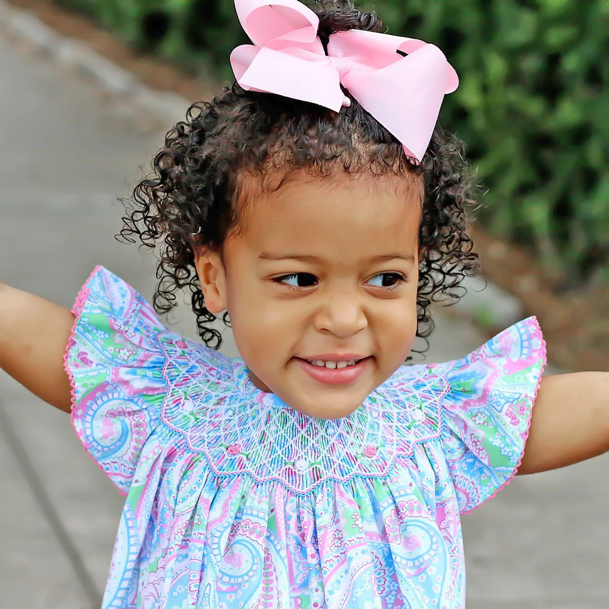 Geometric Smocked Madison Paisley Dress - Image 3
