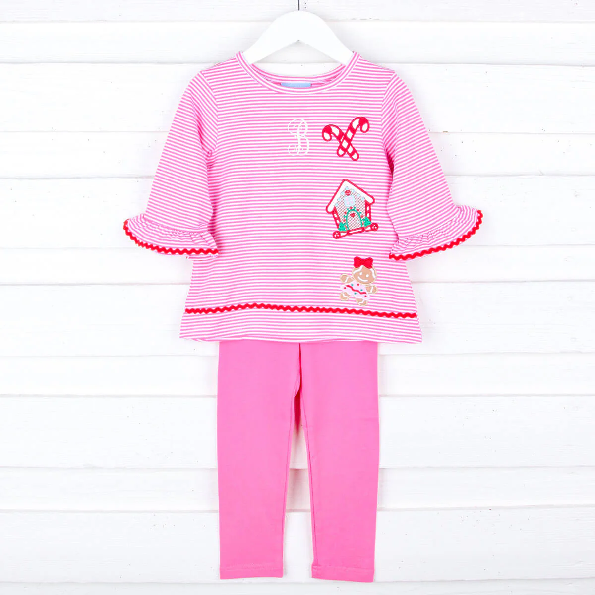 Gingerbread House Pink Stripe Milly Tunic Legging Set - Image 2