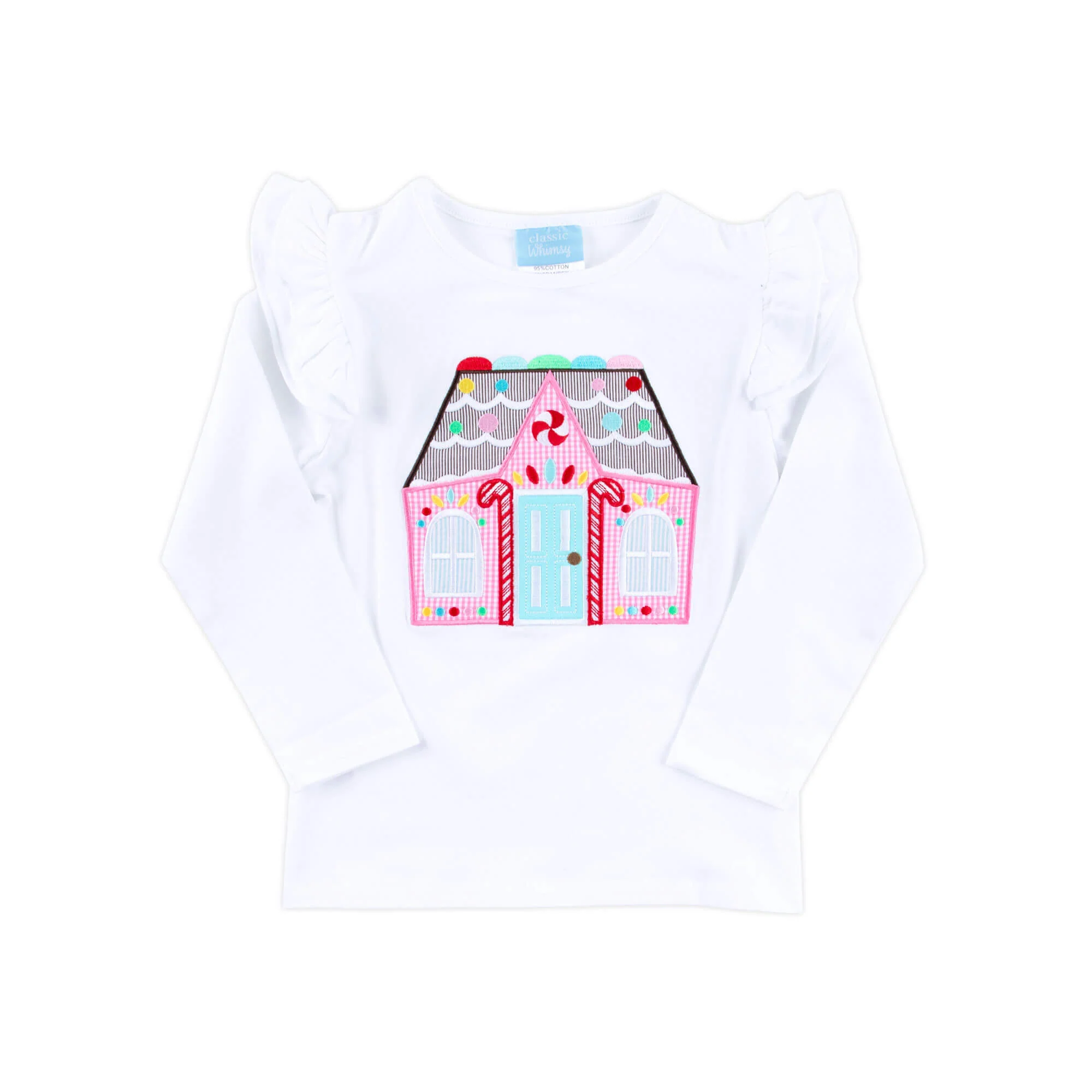 Gingerbread House White Long Sleeve Top - Image 4
