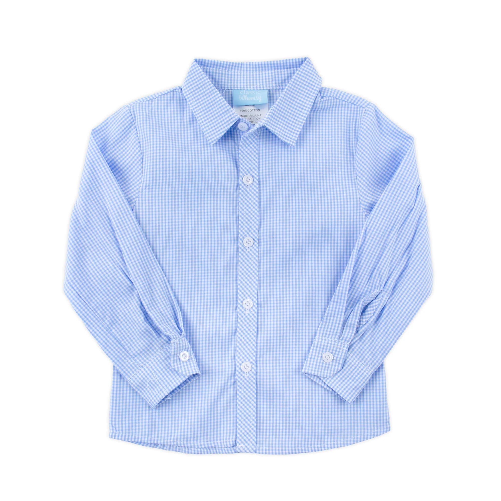Gingham Button Down Shirt Light Blue - Image 2