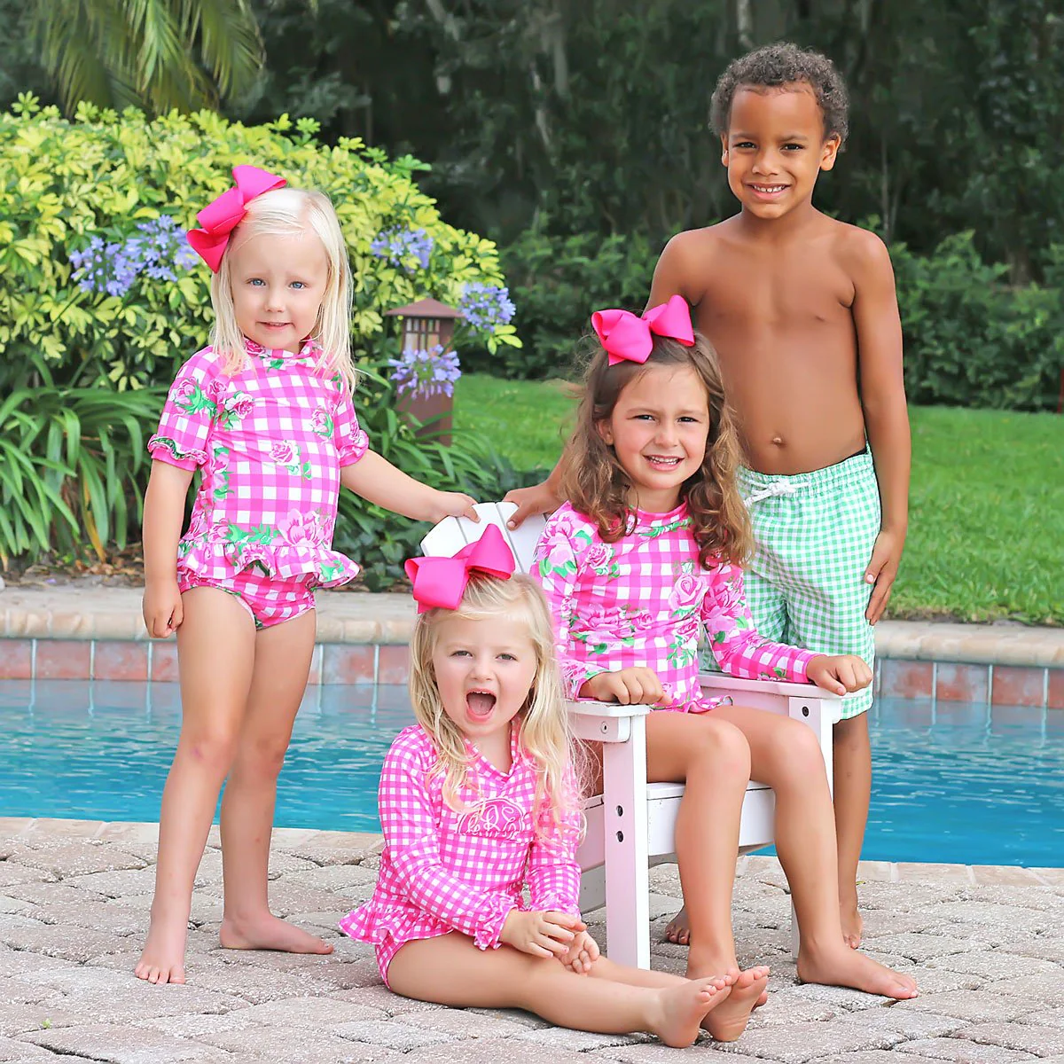 Gingham Short Sleeve Rash Guard Set - Image 10