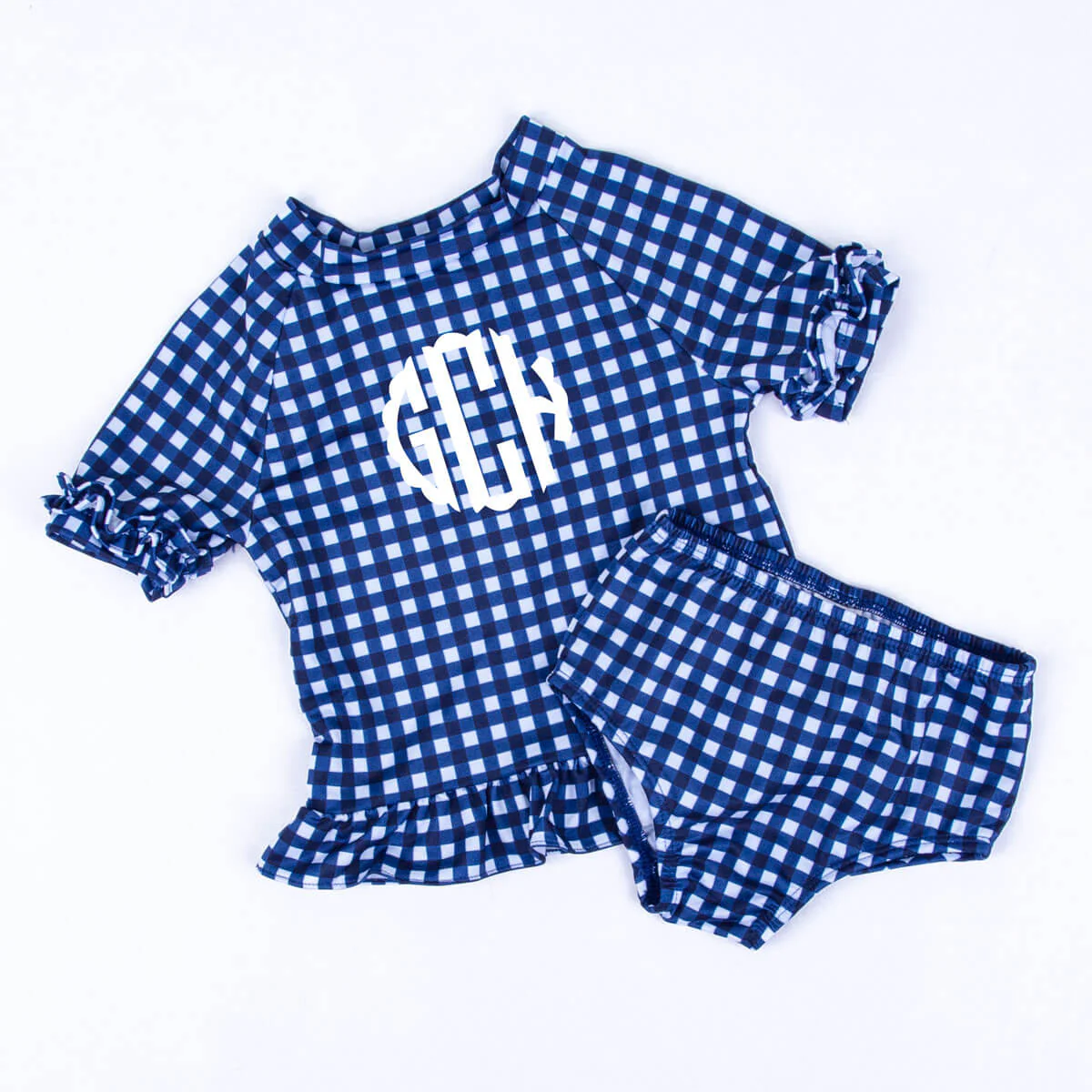 Gingham Short Sleeve Rash Guard Set - Image 3