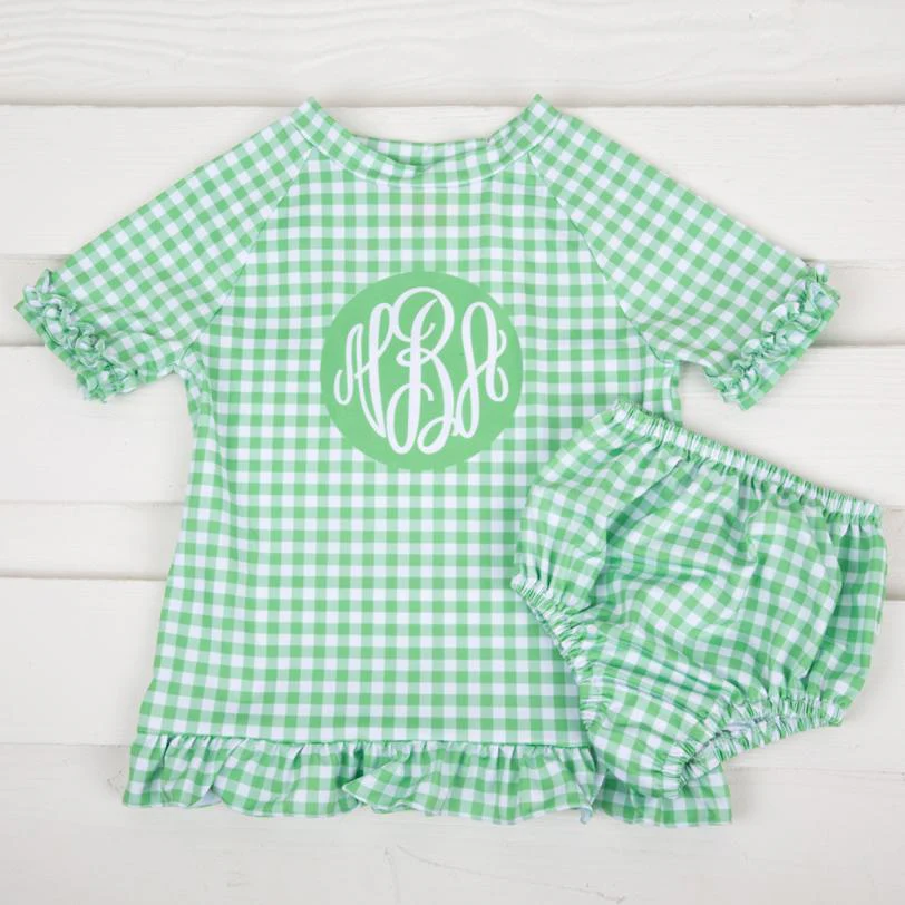 Gingham Short Sleeve Rash Guard Set - Image 5
