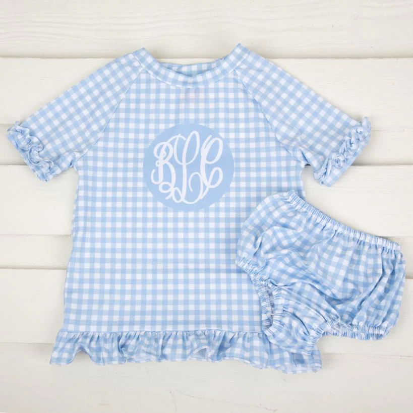Gingham Short Sleeve Rash Guard Set - Image 6