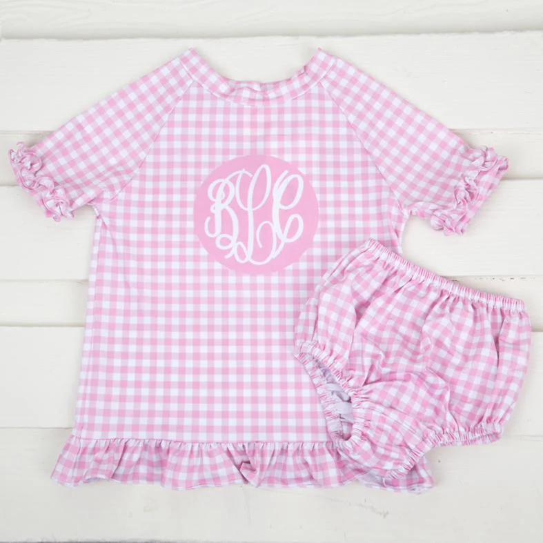 Gingham Short Sleeve Rash Guard Set - Image 7