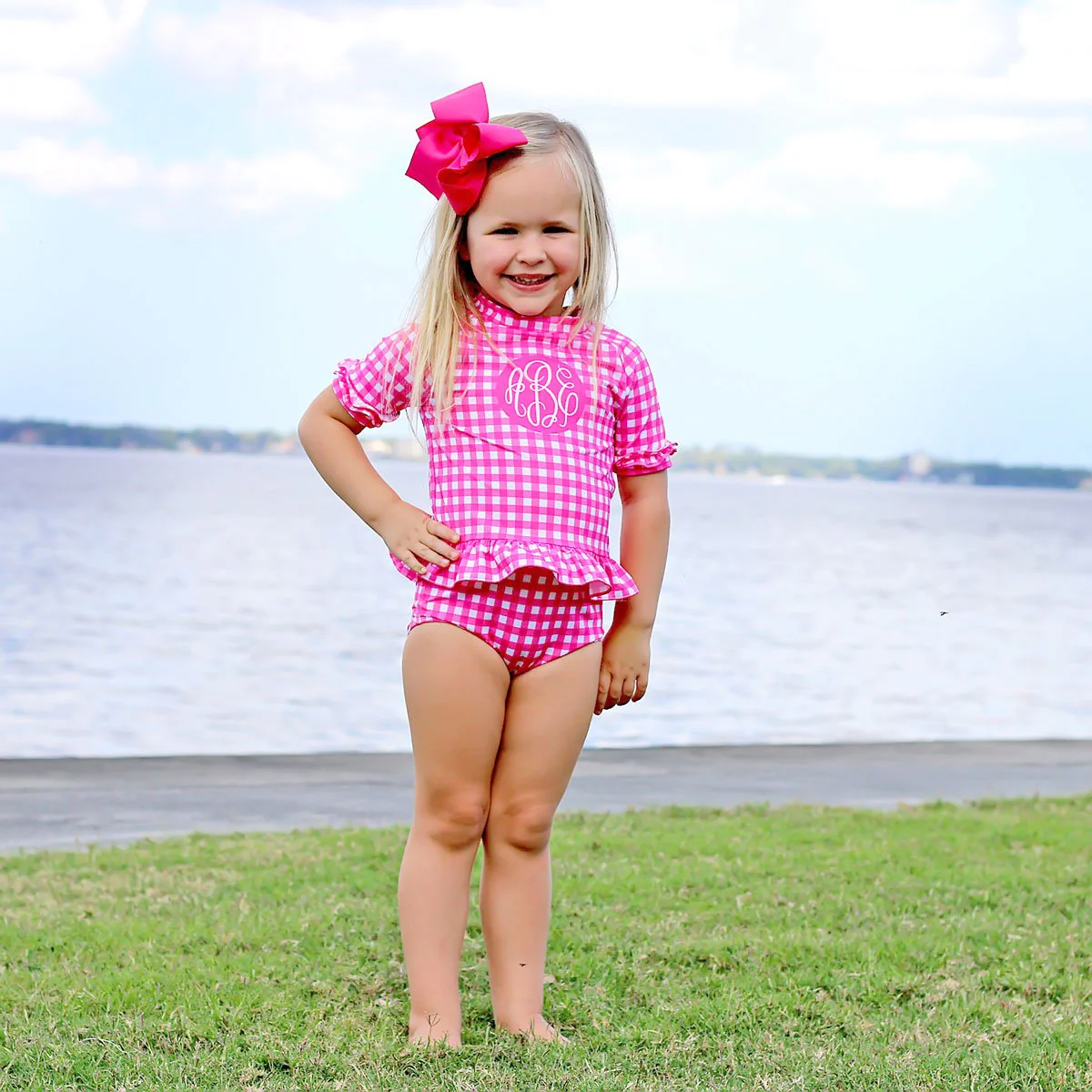 Gingham Short Sleeve Rash Guard Set - Image 9