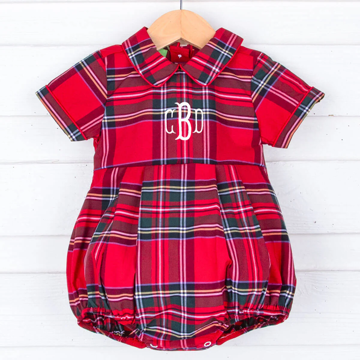 Goldbridge Plaid Red Collared Bubble - Image 2