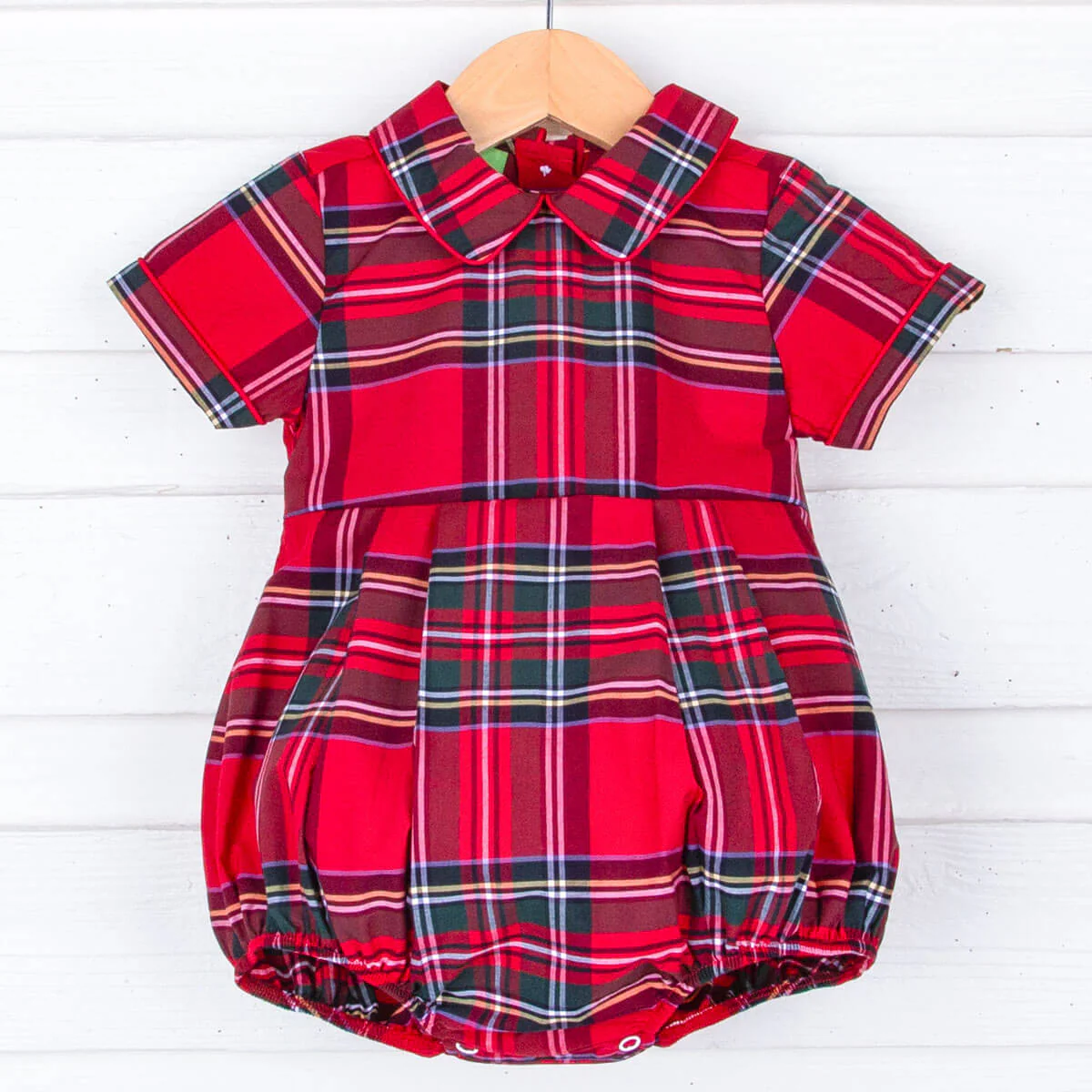 Goldbridge Plaid Red Collared Bubble - Image 3