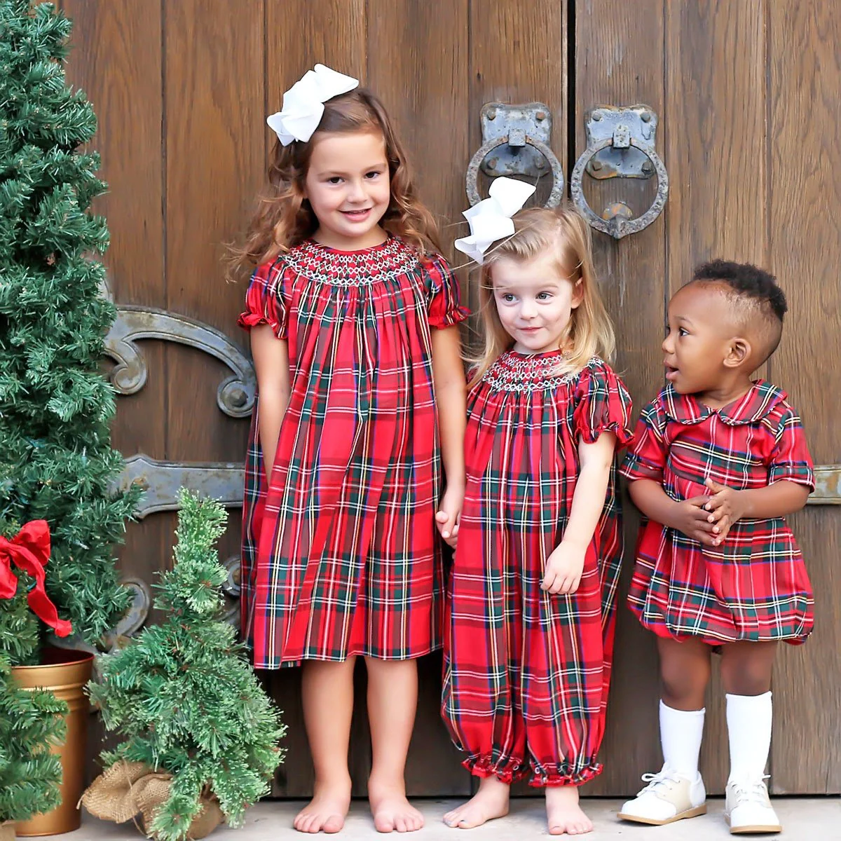 Goldbridge Plaid Red Collared Bubble - Image 5