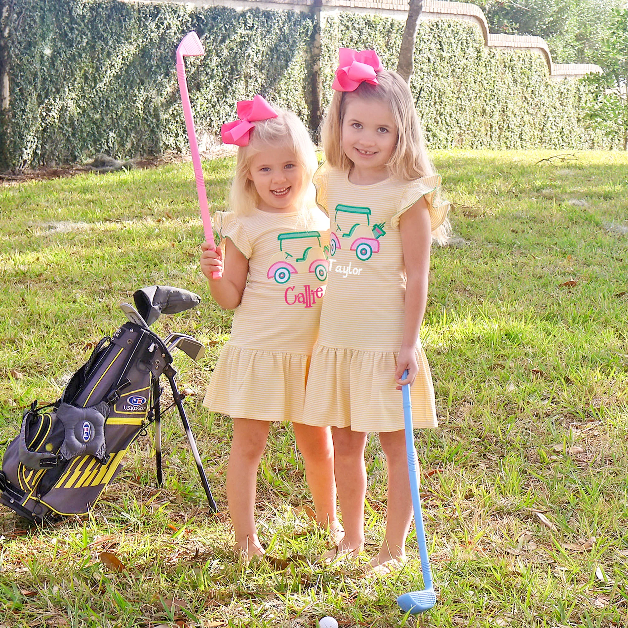Golf Cart Yellow Stripe Lainey Dress - Image 6