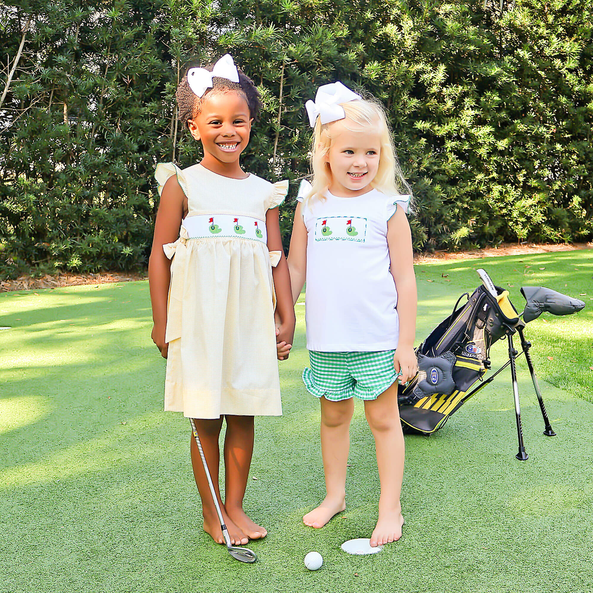 Golf Pin Yellow Gingham Smocked Beverly Dress - Image 4