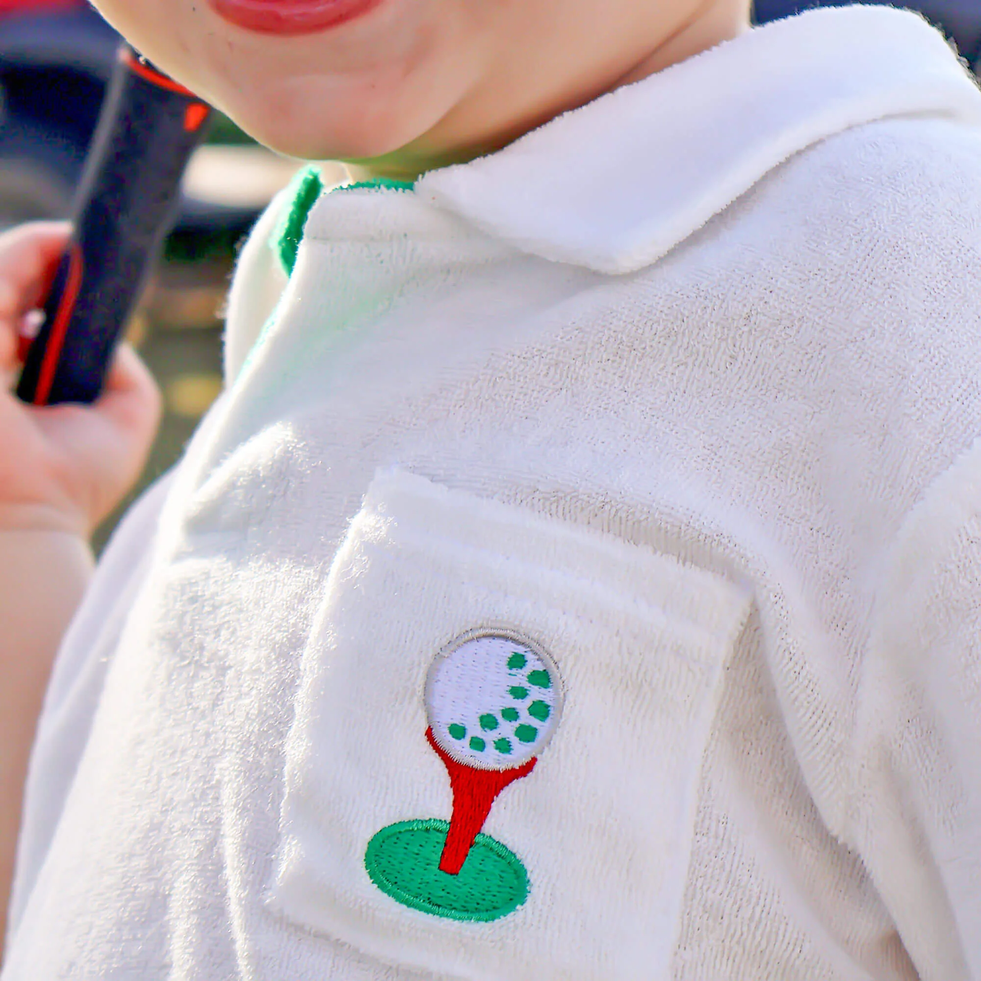 Golf Tee Green Terry Polo Short Set - Image 2
