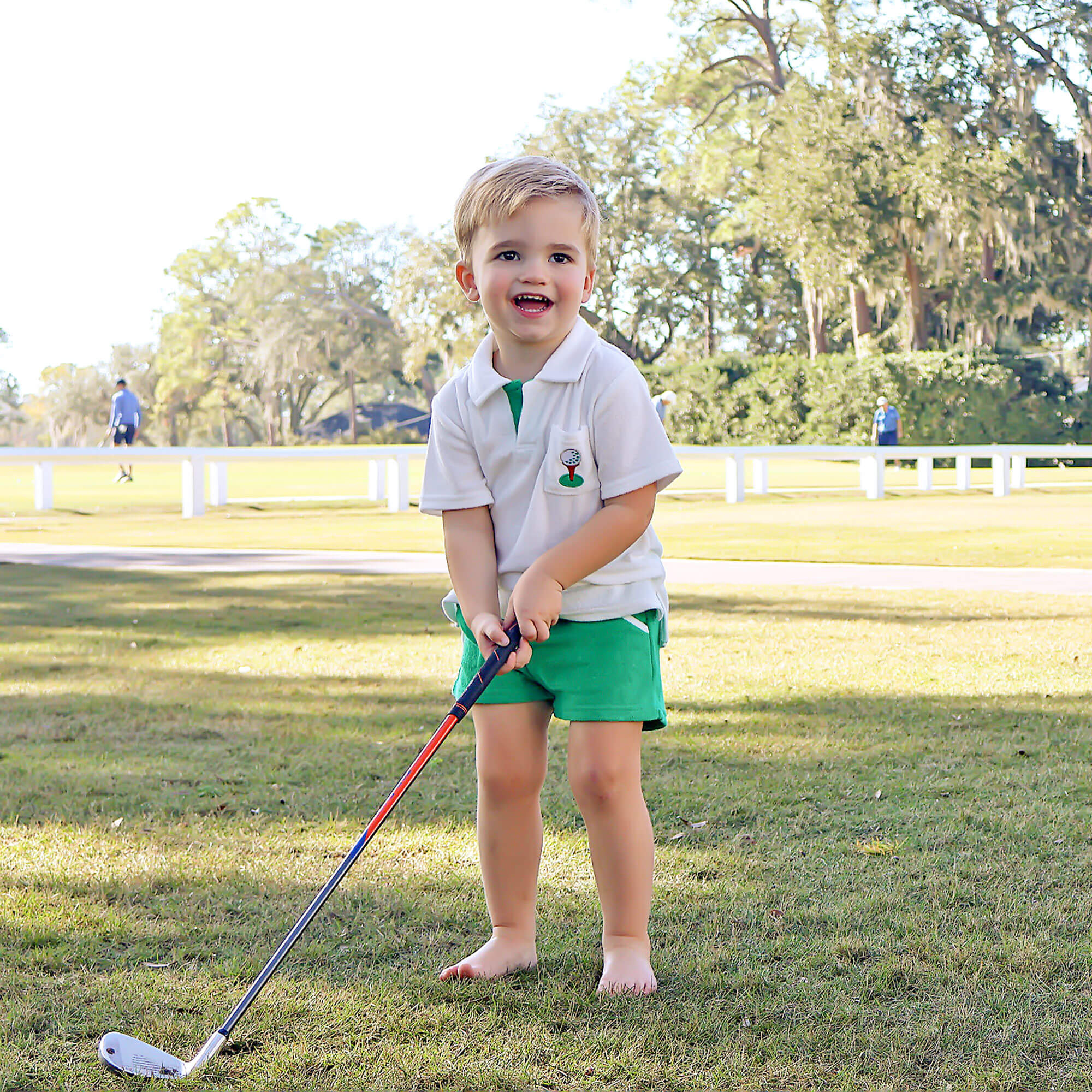 Golf Tee Green Terry Polo Short Set - Image 3