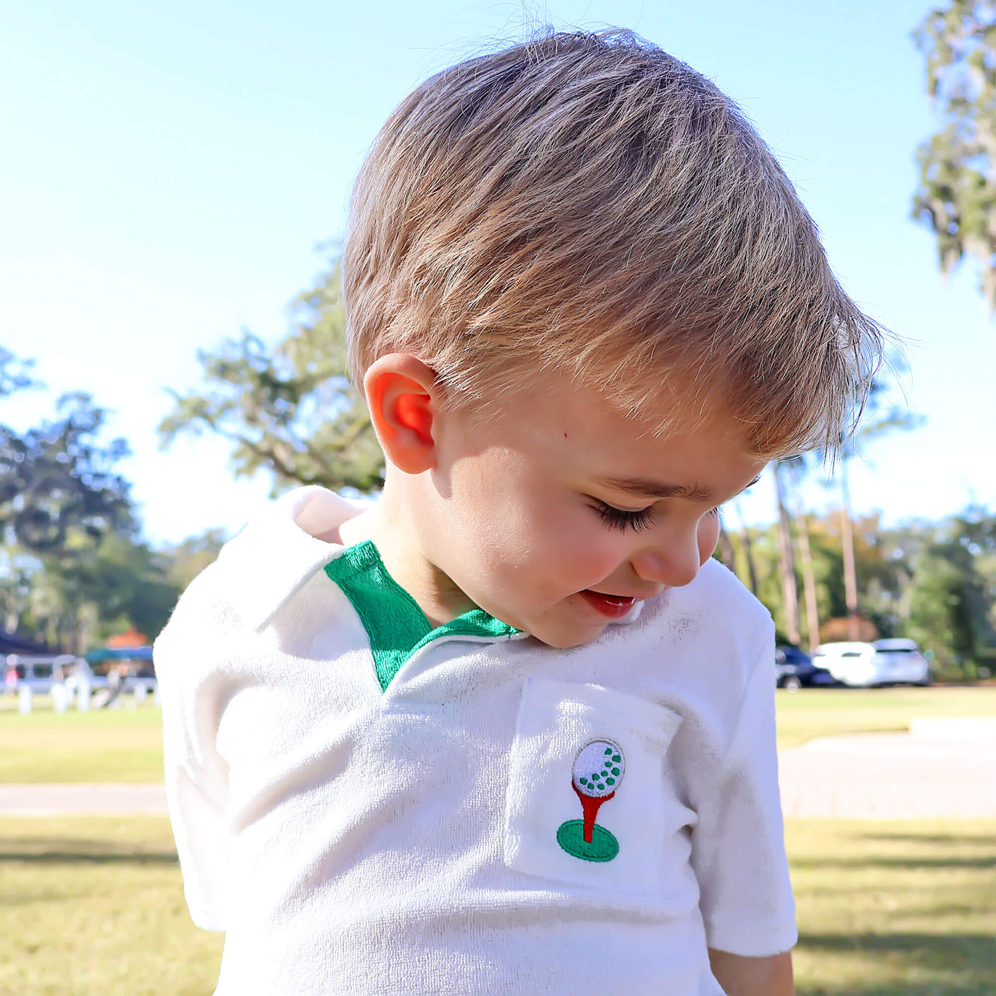 Golf Tee Green Terry Polo Short Set - Image 6