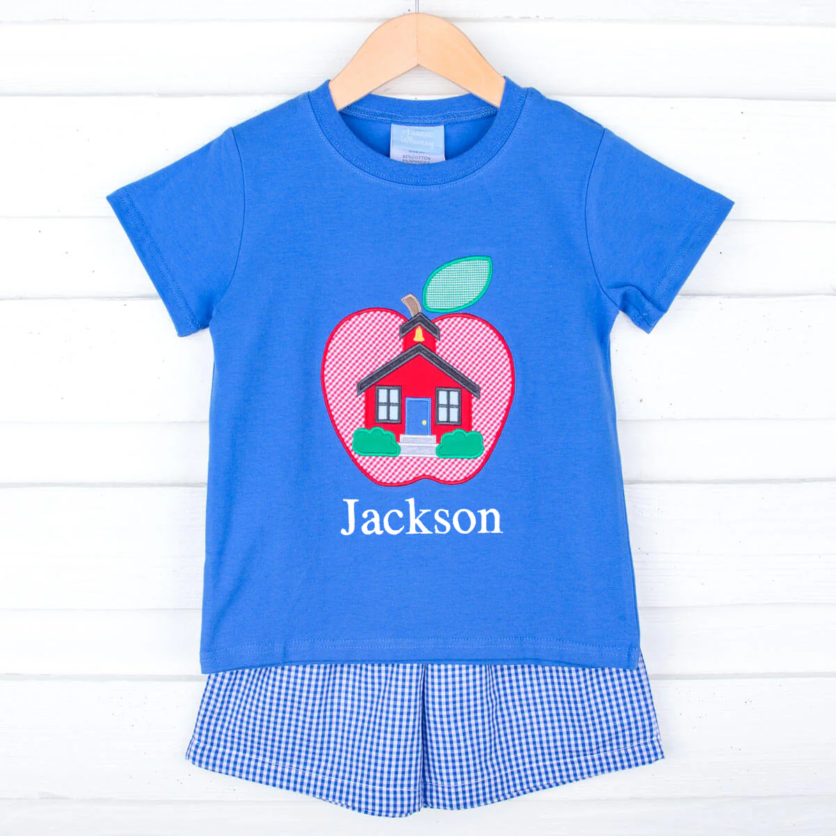 Good Apple Blue Gingham Short Set - Image 2