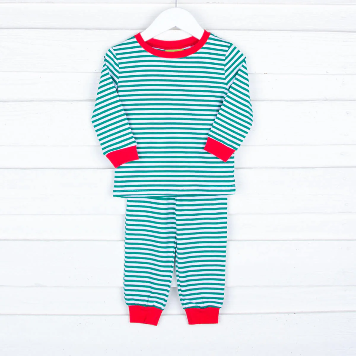 Green Candy Cane Stripe Pajamas - Image 5