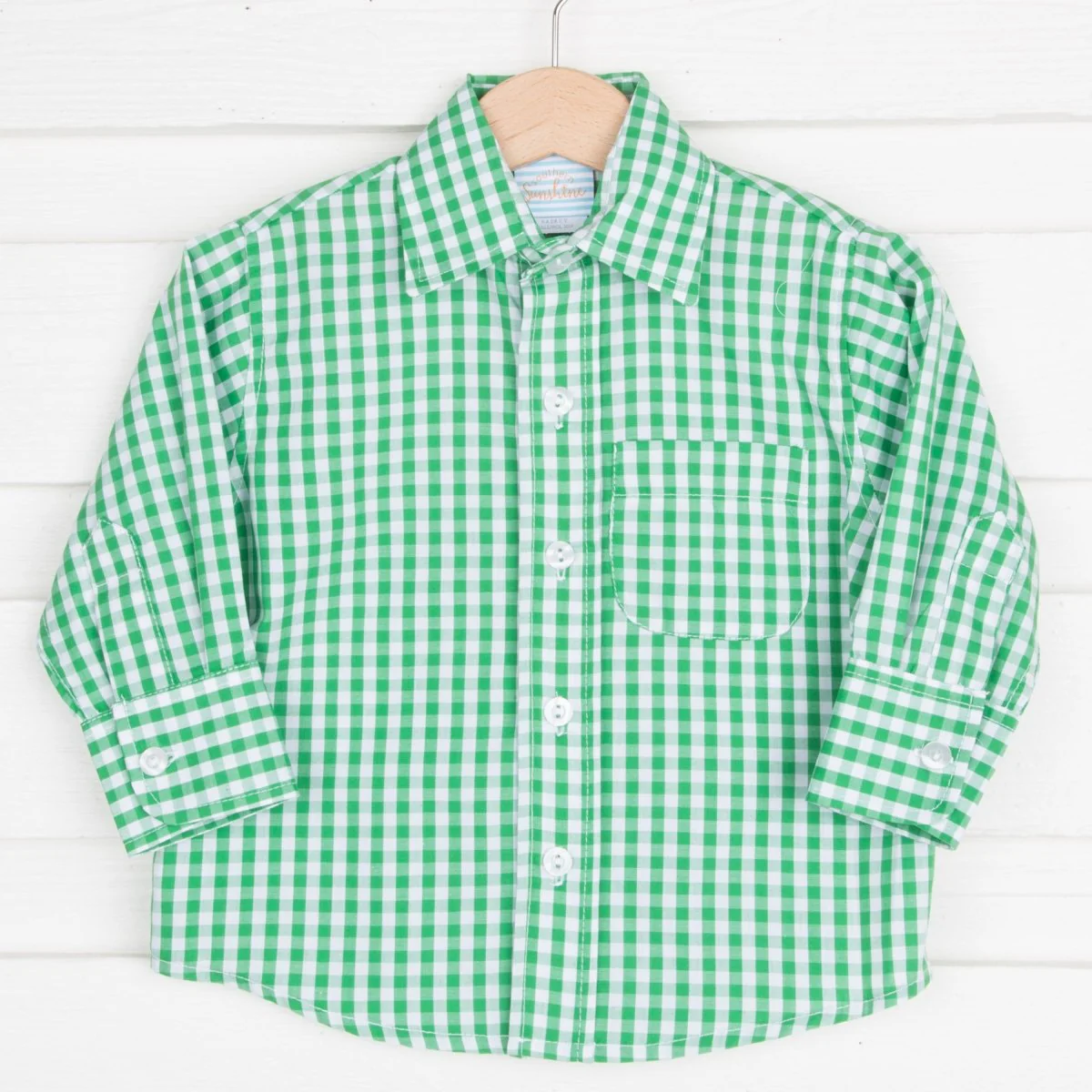 Green Check Button Down Shirt - Image 3