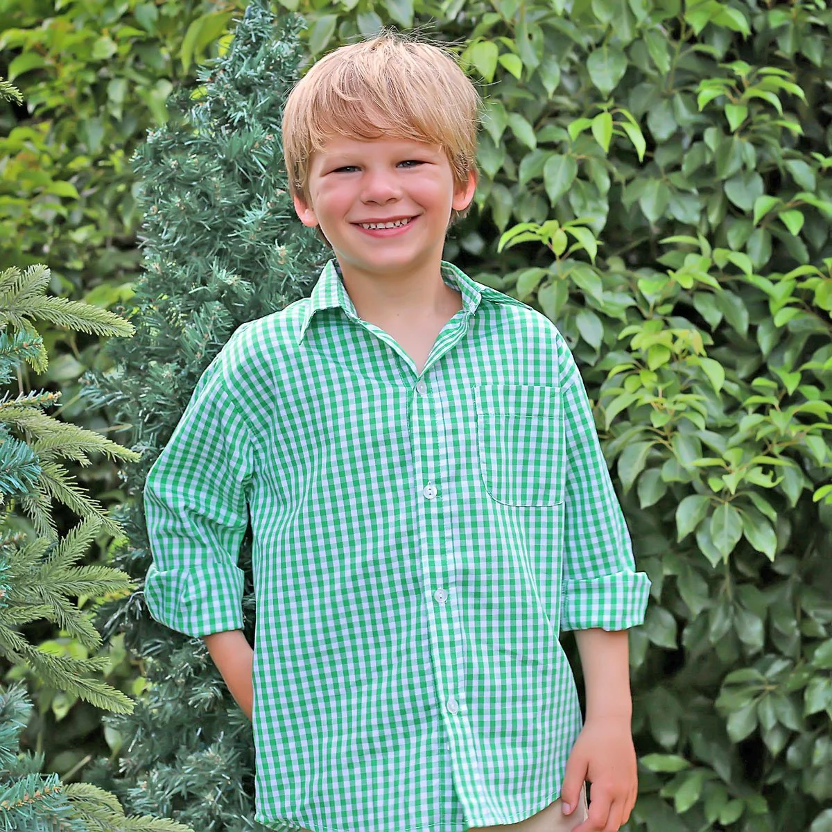 Green Check Button Down Shirt - Image 4