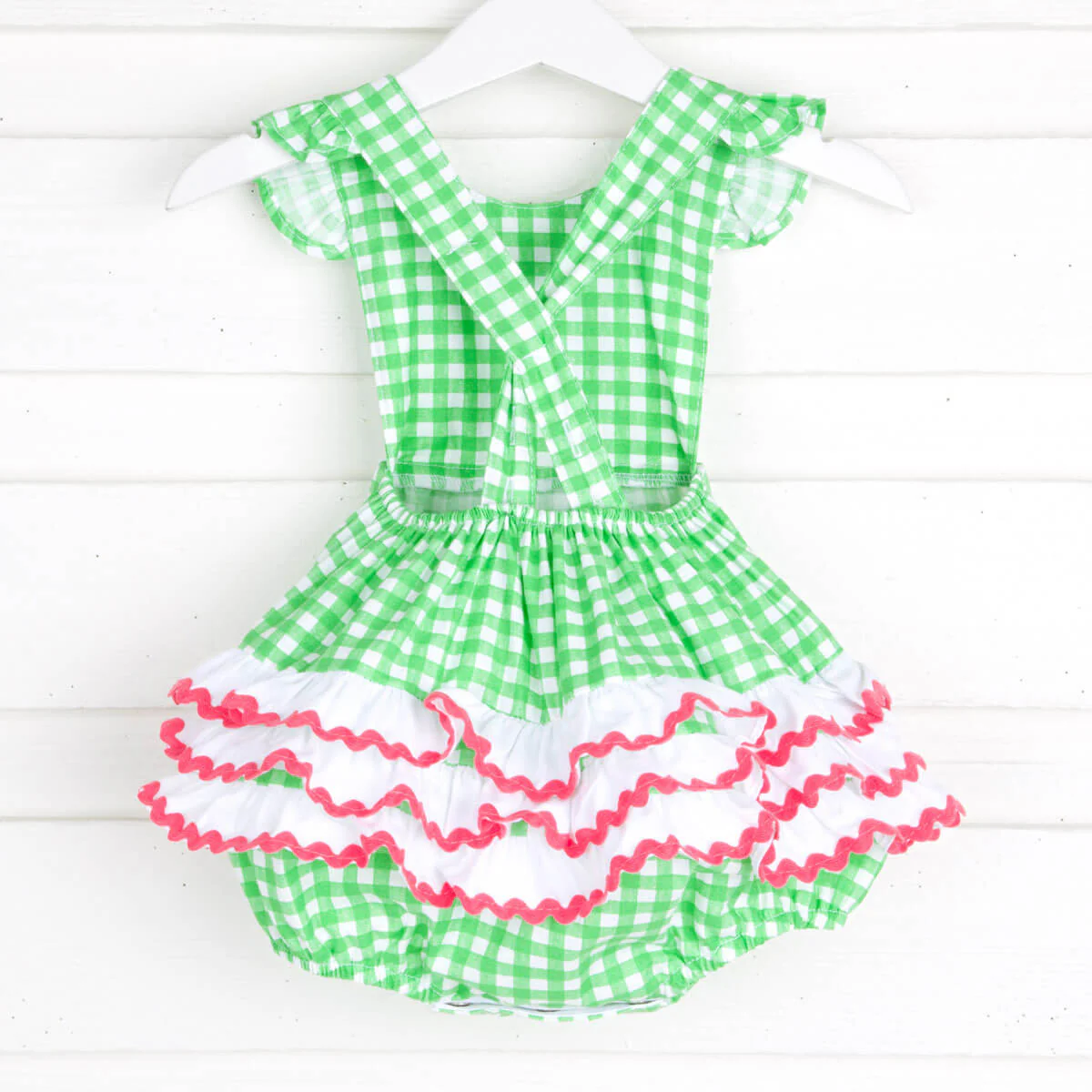 Green Gingham Ruffle Bubble - Image 3