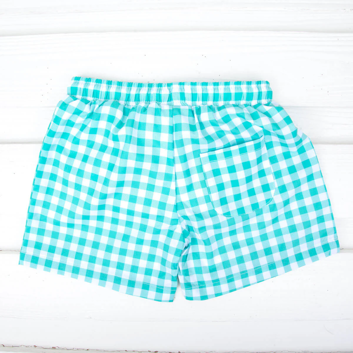Green Check Swim Trunks - Image 2