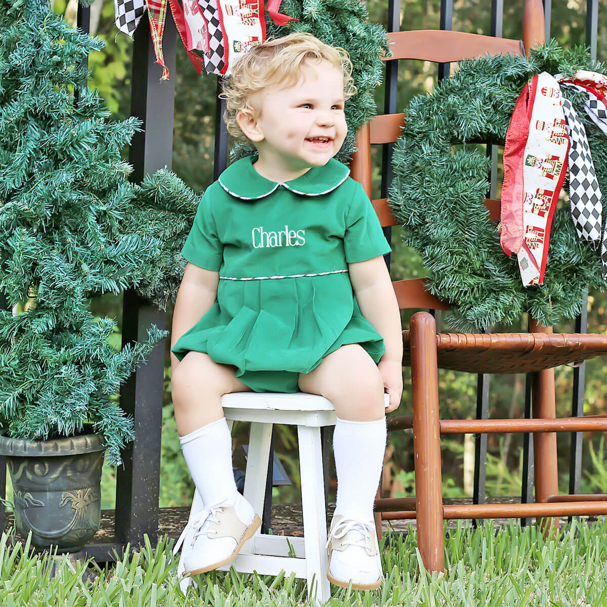 Windsor Green Corduroy Collared Bubble - Image 5