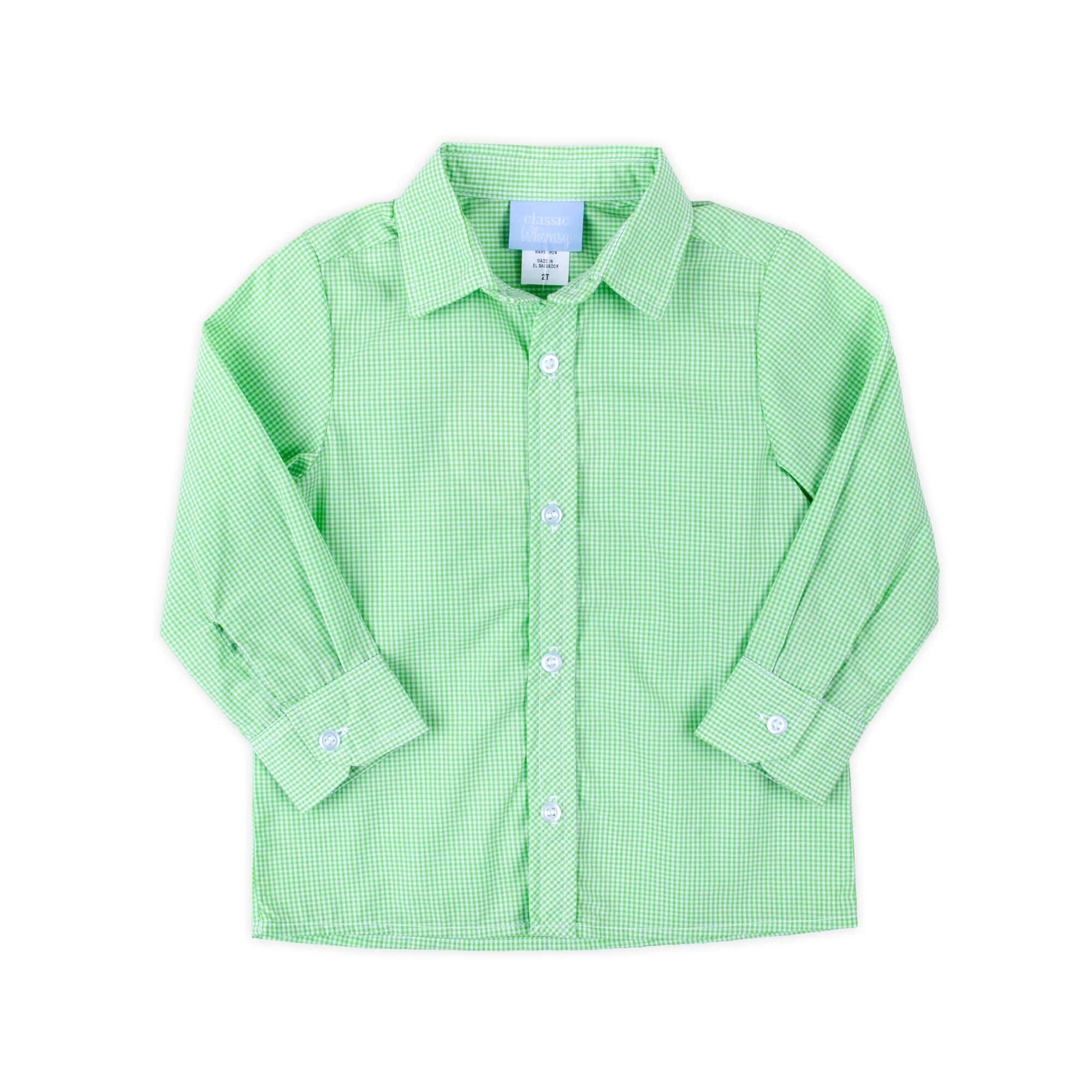 Green Gingham Button Down Shirt - Image 2