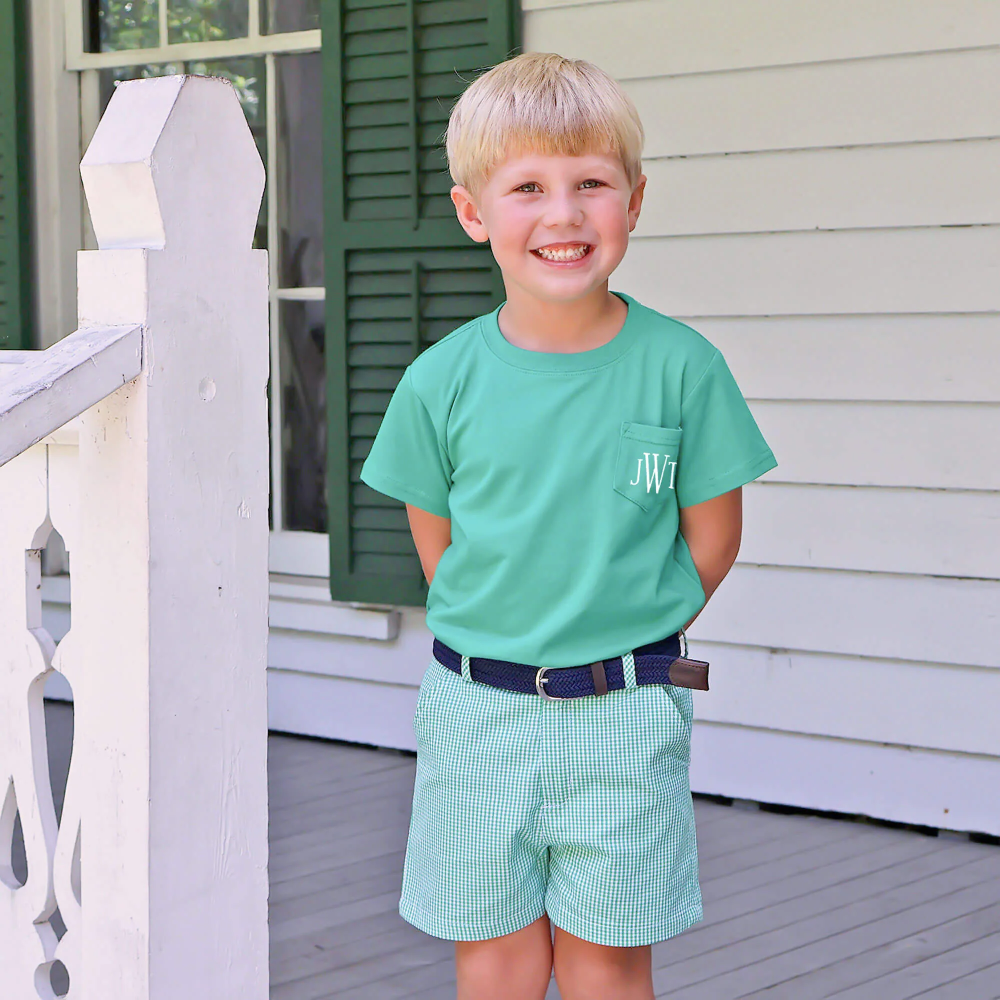 Gingham Standard Shorts Green - Image 2