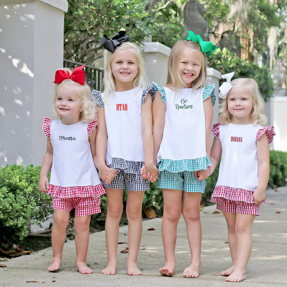 Green Gingham Tie Back Short Set - Image 8