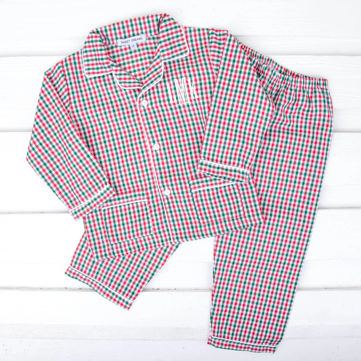 Green & Red Gingham Classic Pajamas - Image 2