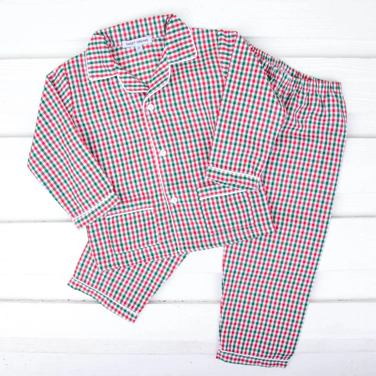 Green & Red Gingham Classic Pajamas - Image 4