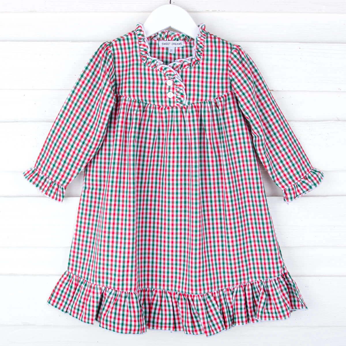 Green & Red Gingham Nightgown - Image 2