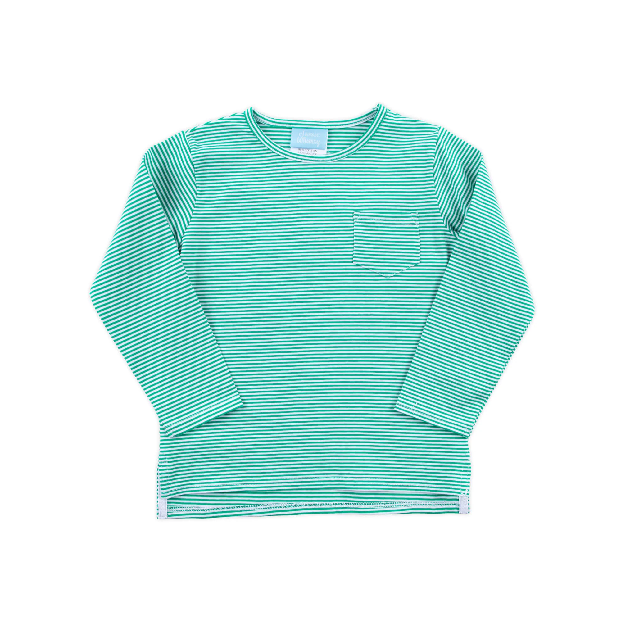 Green Stripe Long Sleeve Pocket Shirt - Image 2