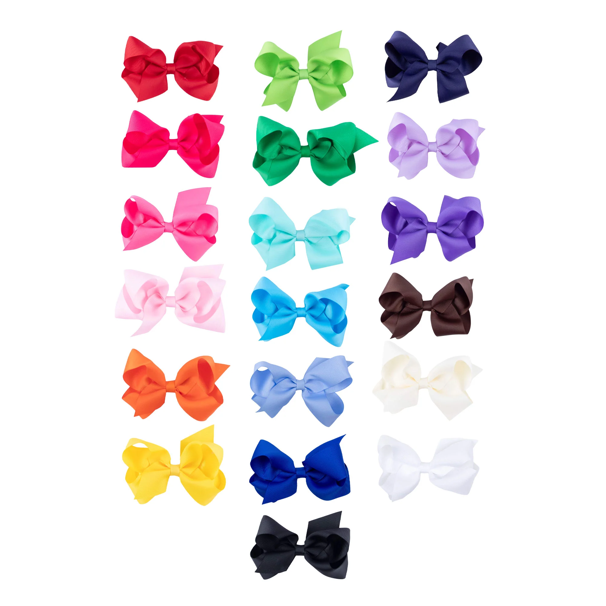 Grosgrain Ribbon Hair Bow Pack (One of Each Color) - Image 2