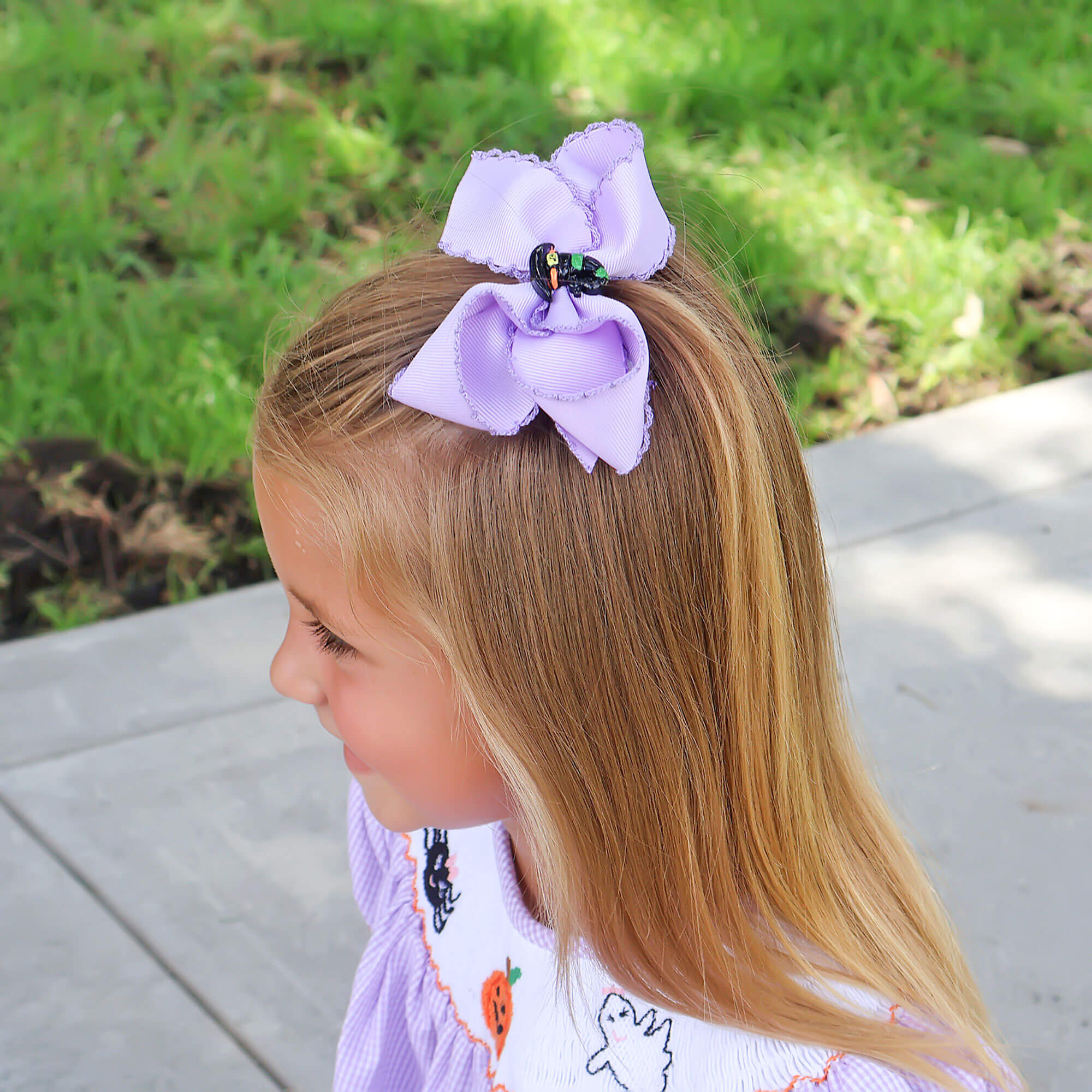 Halloween Hat Charm Hair Bow - Image 2