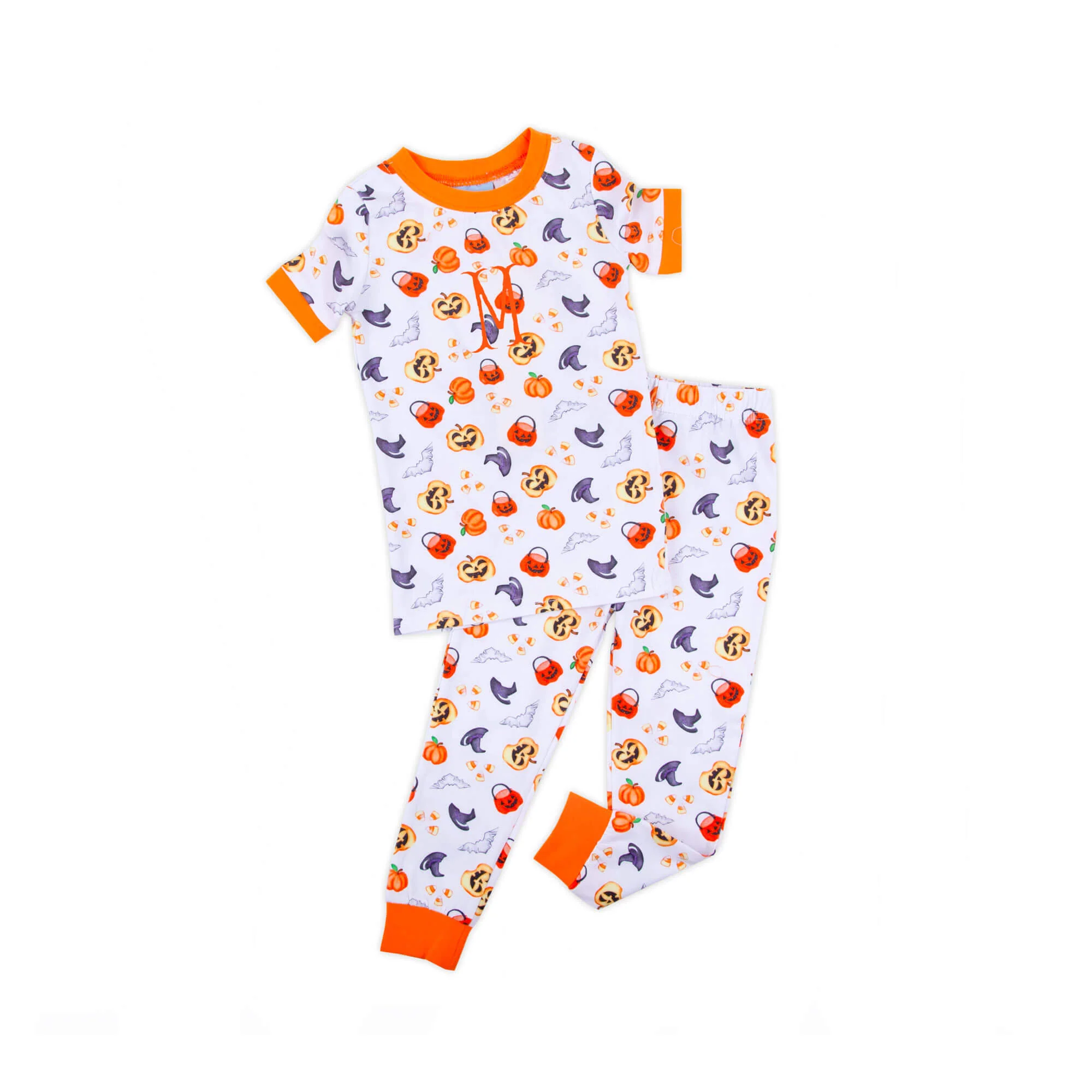 Halloween Print Orange Trim Pajamas - Image 2