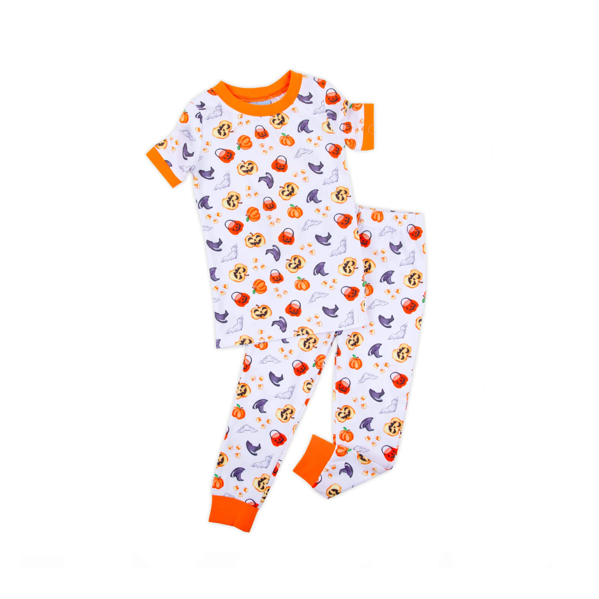 Halloween Print Orange Trim Pajamas - Image 3