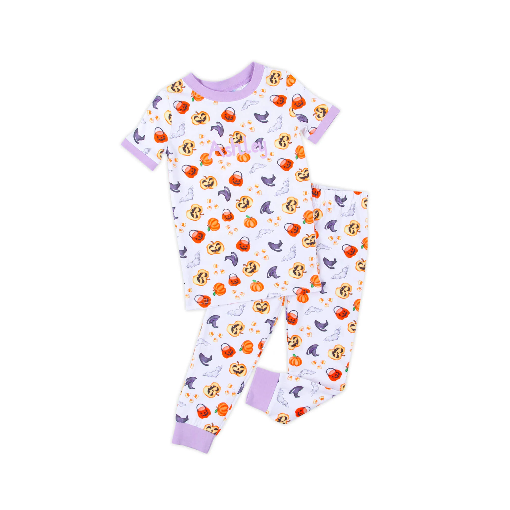 Halloween Print Purple Trim Pajamas - Image 2