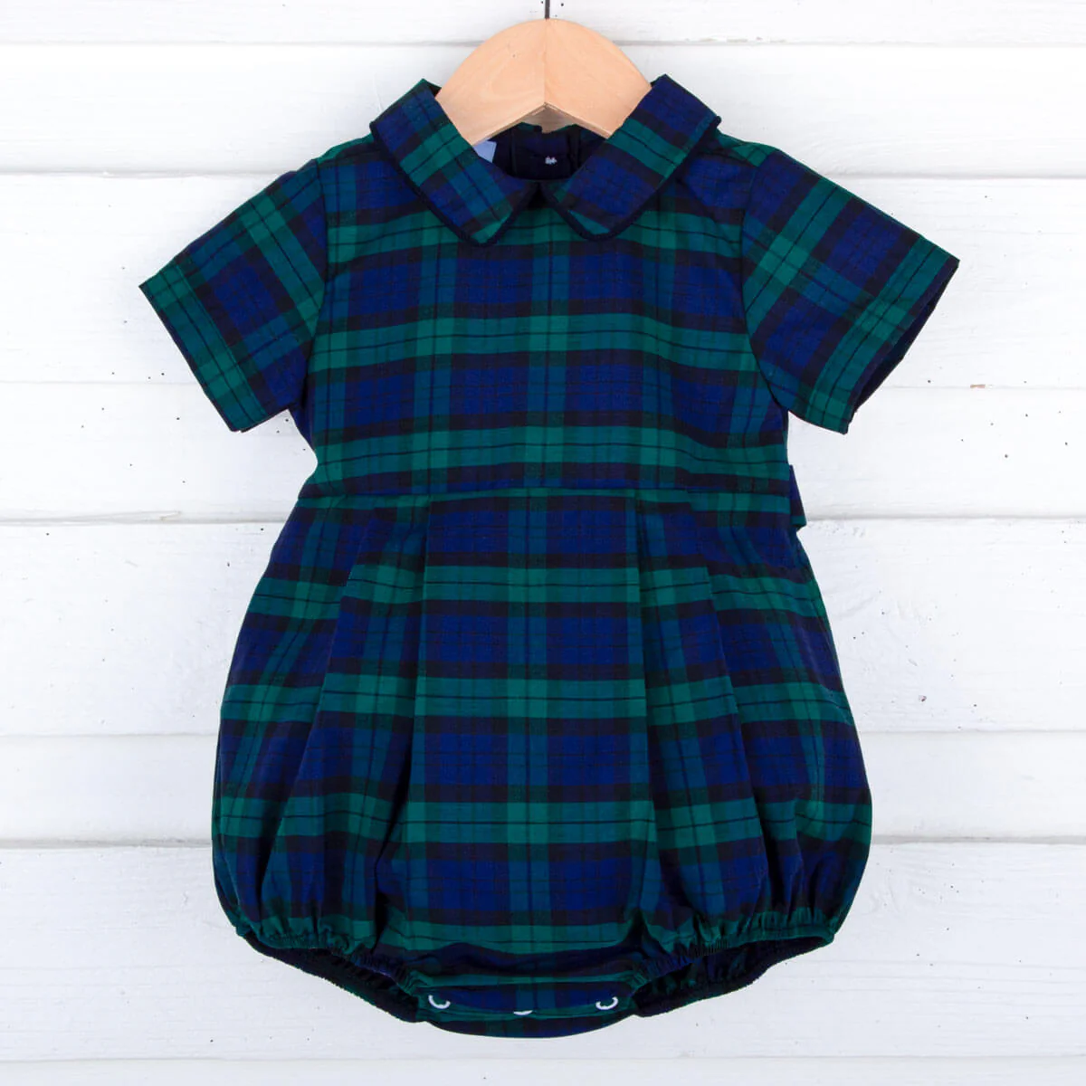 Hamilton Plaid Navy & Green Collared Bubble - Image 2