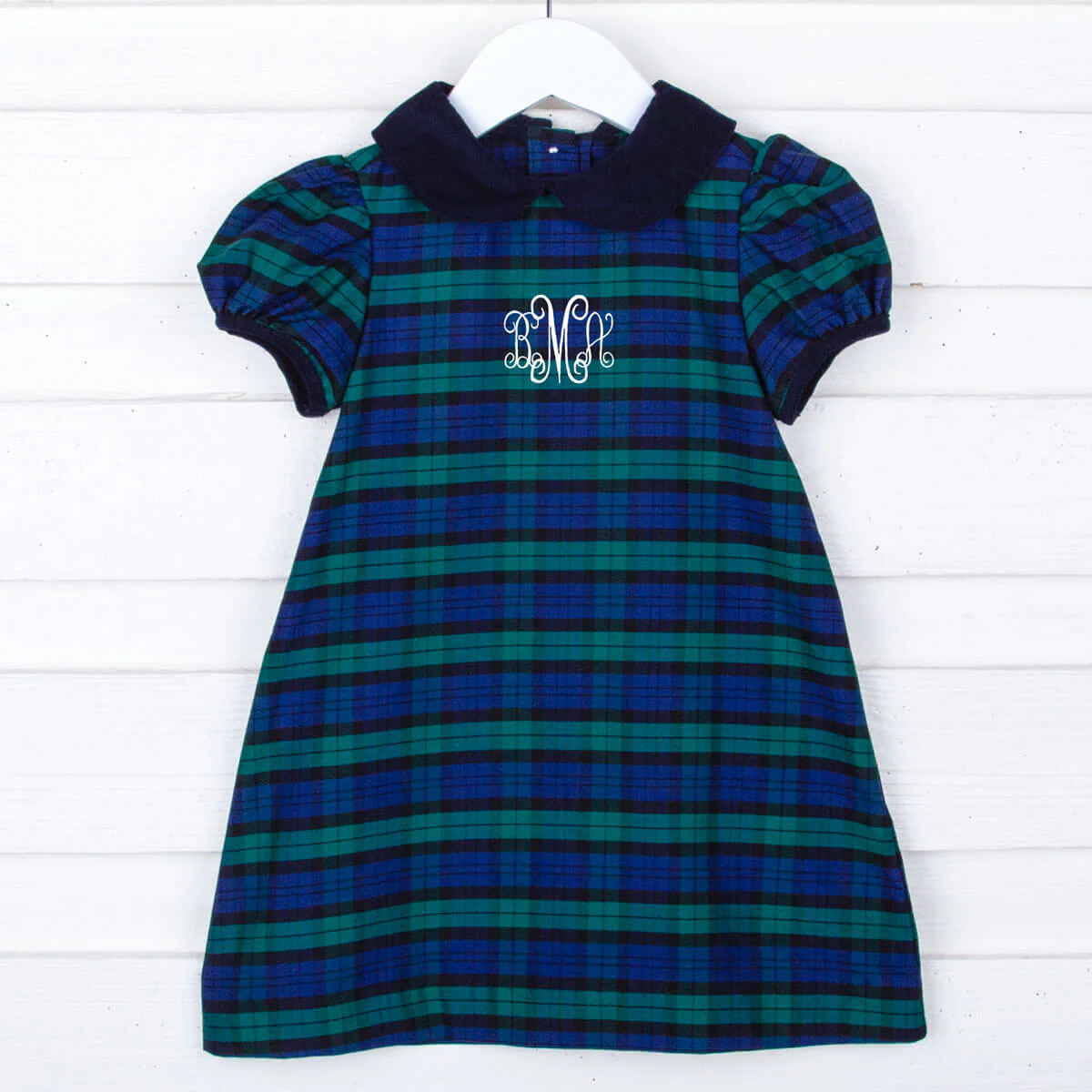 Hamilton Plaid Navy & Green Sally Dress - Image 2