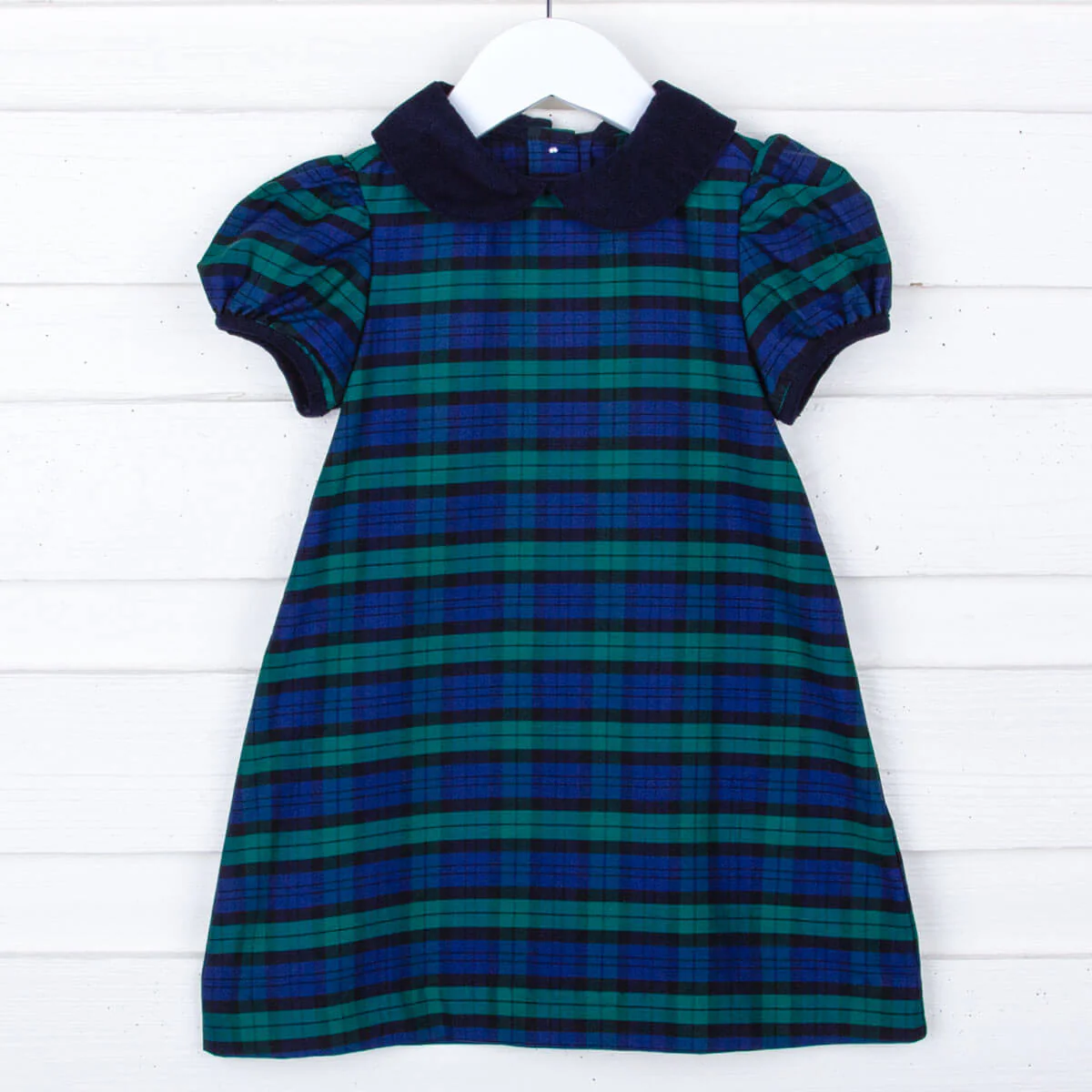 Hamilton Plaid Navy & Green Sally Dress - Image 4