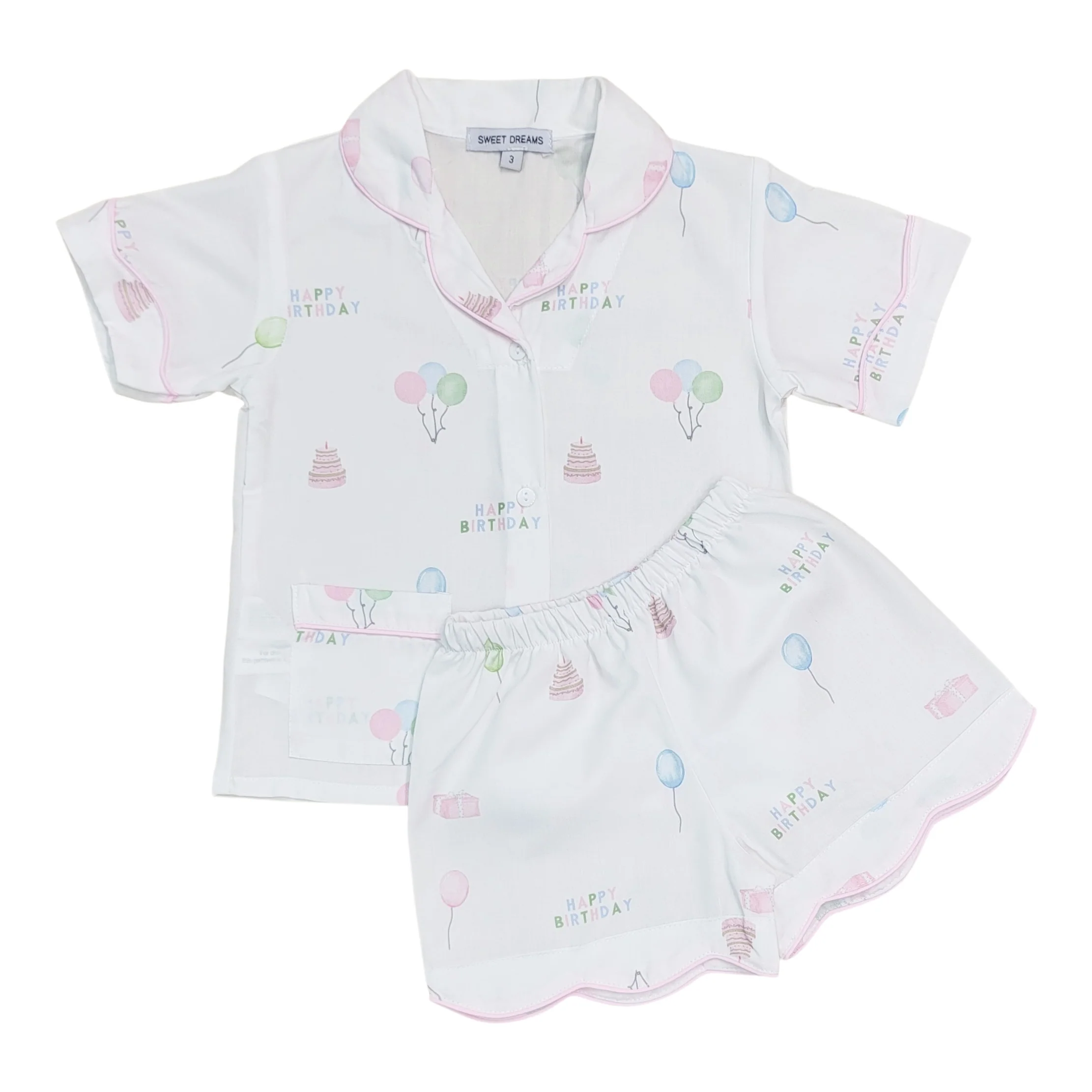 Happy Birthday Pink Short Pajamas - Image 2