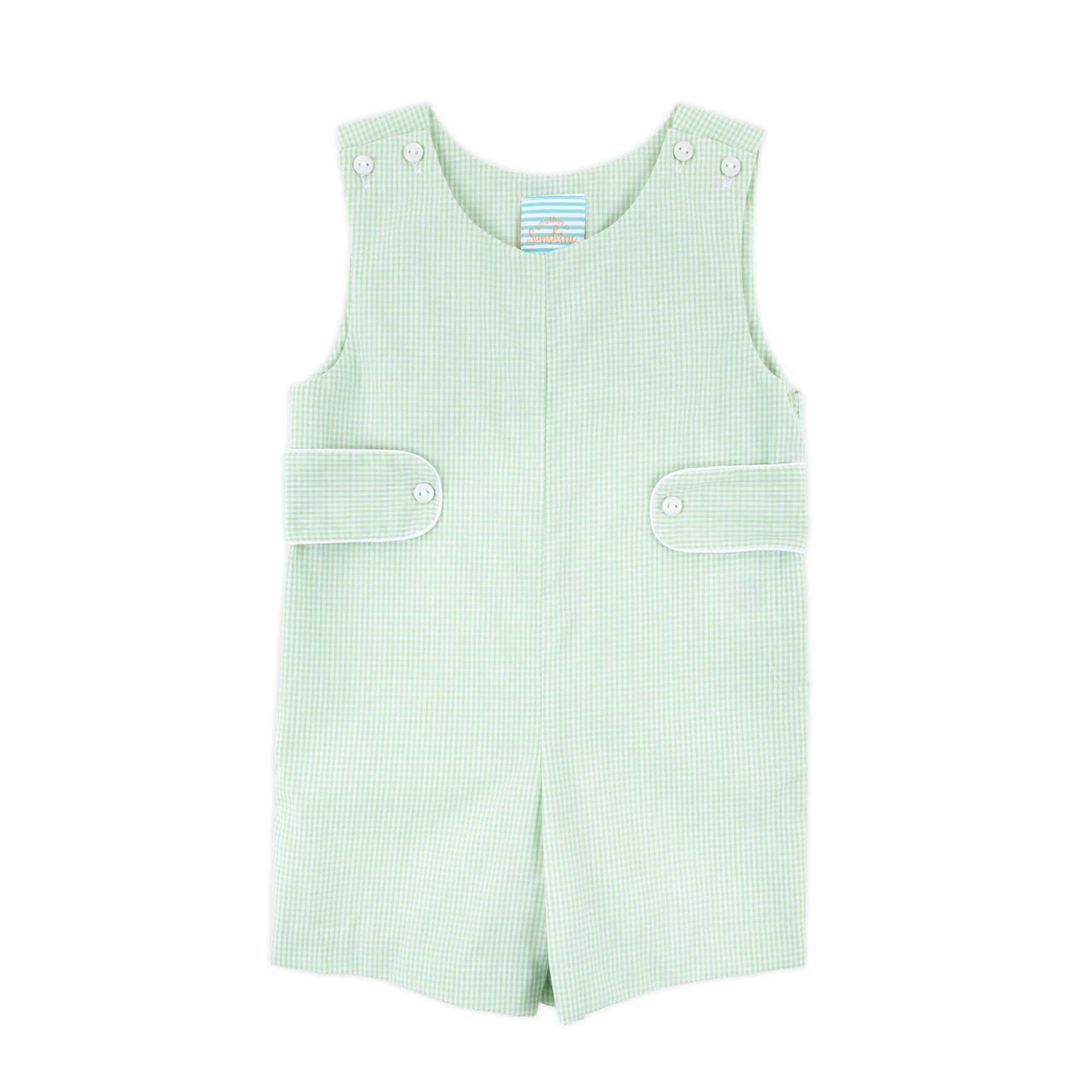 Light Green Gingham Jon Jon - Image 2