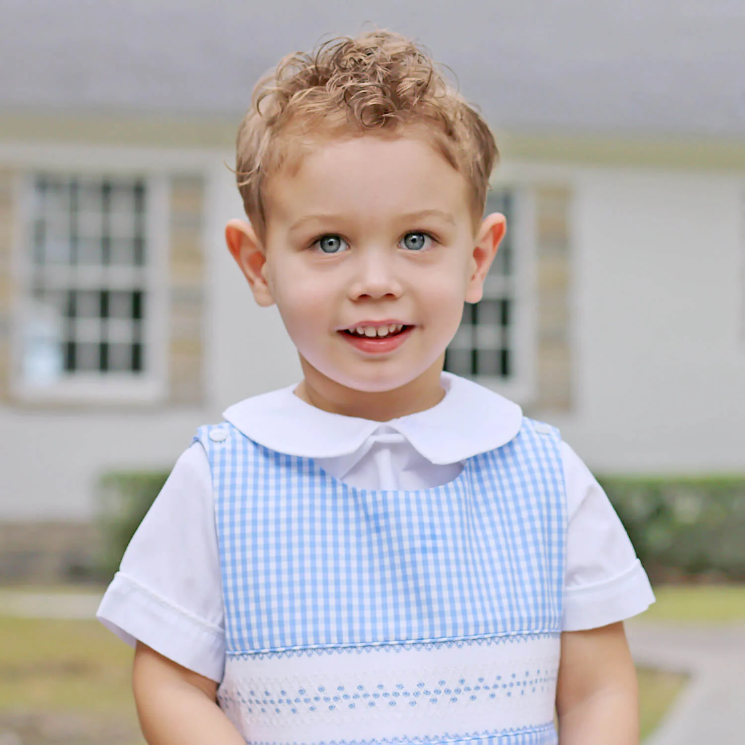 Happy Spring Blue Smocked Jon Jon - Image 3