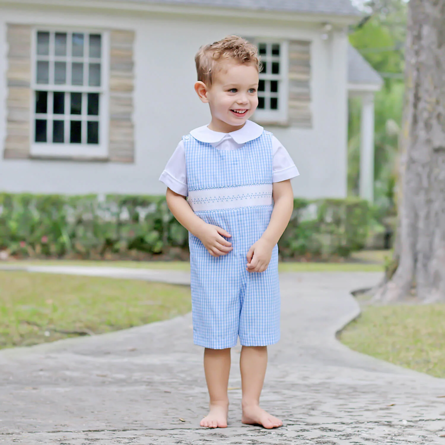 Happy Spring Blue Smocked Jon Jon - Image 5