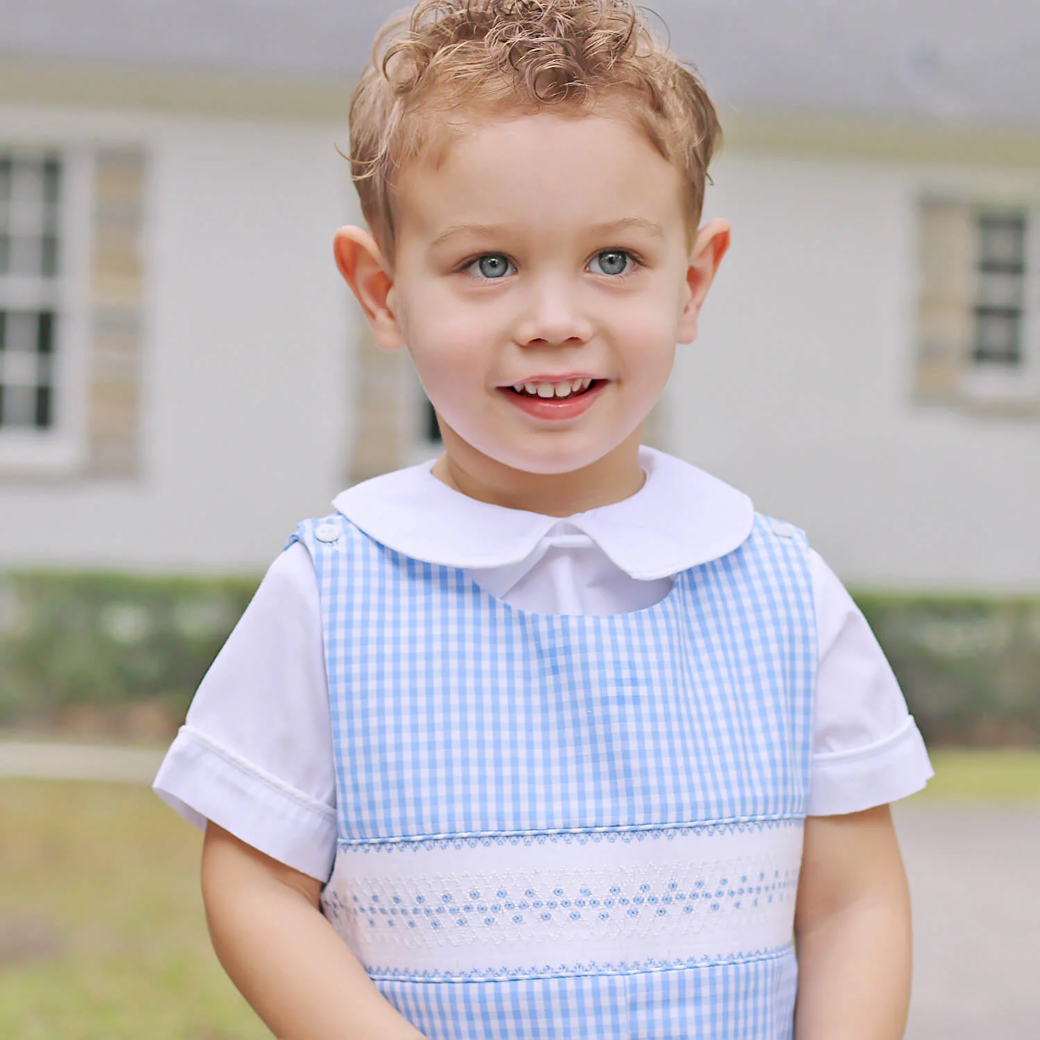 Happy Spring Blue Smocked Jon Jon - Image 7