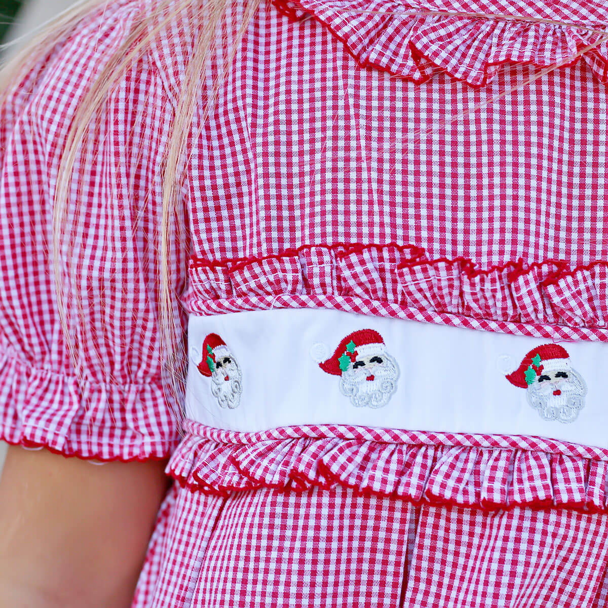 Happy Santa Red Gingham Chloe Dress - Image 2