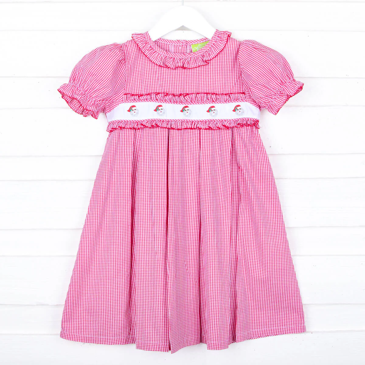 Happy Santa Red Gingham Chloe Dress - Image 3